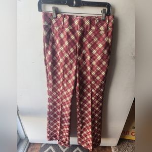 Vintage Womens Permanent Press Plaid Pants Small Size